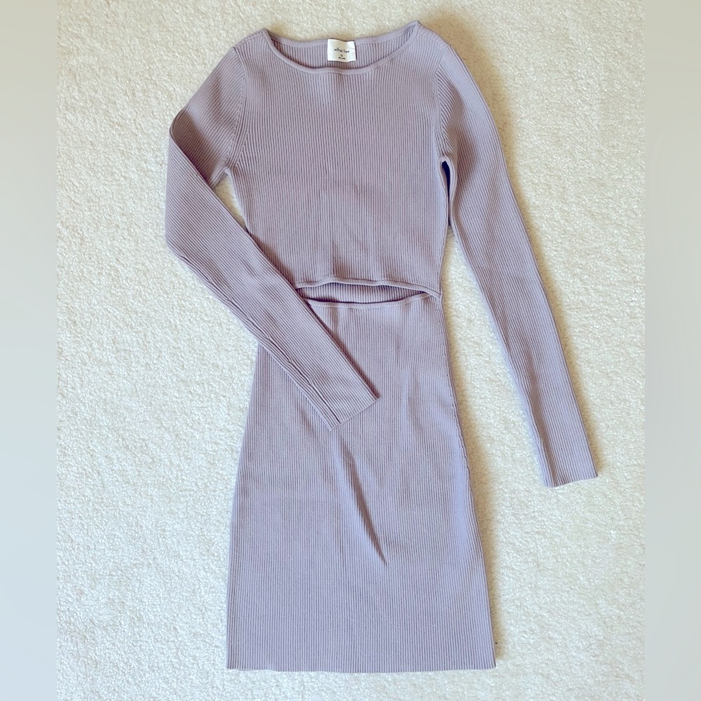 New Wilfred Free Cut-Out Knit Longsleeve Mini Dress